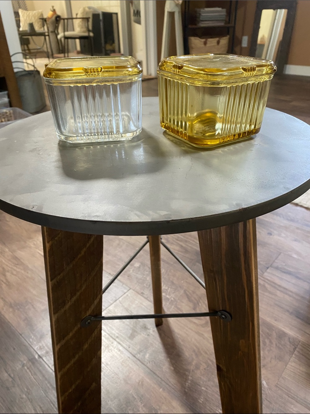 Vintage depression glass containers they were my moms